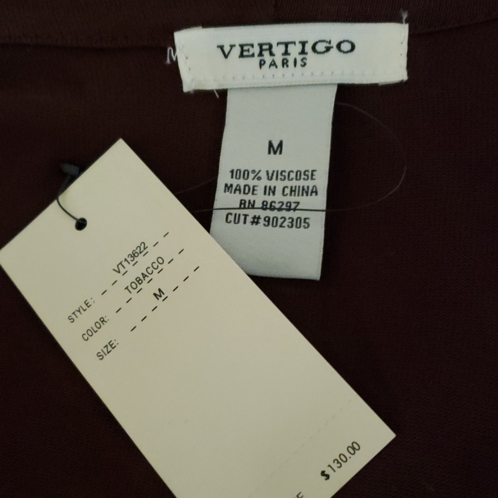 New Vertigo Paris Long Brown Sweater with Pockets - Picture 7 of 8